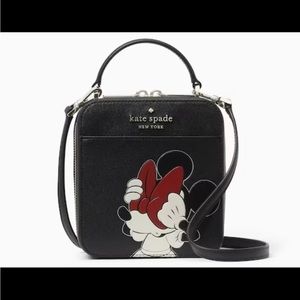 Nwt Kate Spade Disney Minnie Mouse Black Vanity Crossbody Bag
